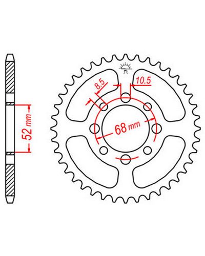 Couronne Moto JT Couronne acier JTR802.45