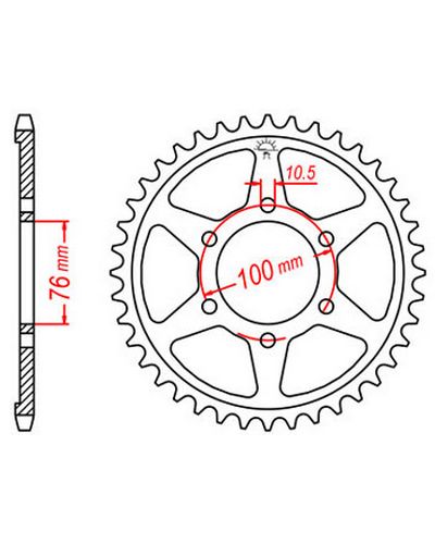 Couronne Moto JT Couronne acier JTR816.49