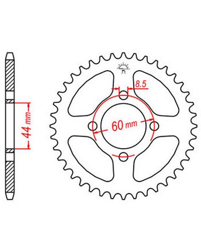 Couronne Moto JT Couronne acier JTR833.43