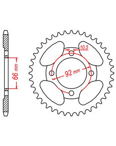 Couronne Moto JT Couronne acier JTR836.36