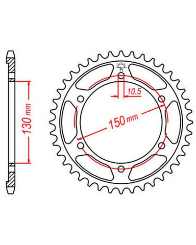 Couronne Moto JT Couronne acier JTR859.44