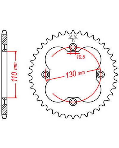 Couronne Moto JT Couronne alu JTA1350.38BLK