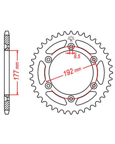 Couronne Moto JT Couronne alu JTA223.48