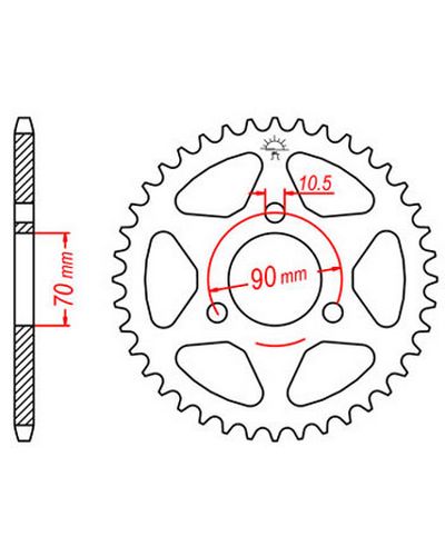 Couronne Moto JT Couronne alu JTA239.47