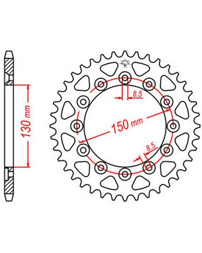 Couronne Moto JT Couronne alu JTA245.41