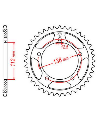 Couronne Moto JT Couronne alu JTA302.48