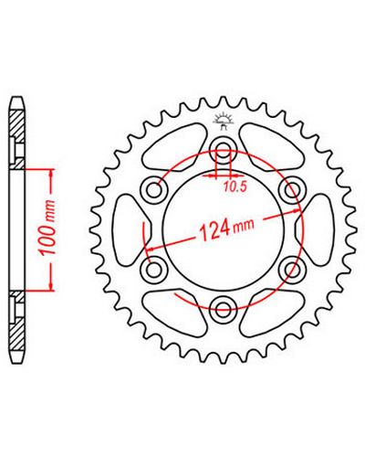 Couronne Moto JT Couronne alu JTA745.45