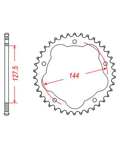 Couronne Moto JT Couronne alu JTA751.36BLK