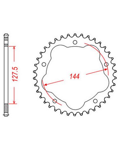 Couronne Moto JT Couronne alu JTA752.36BLK