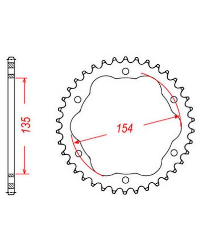 Couronne Moto JT Couronne alu JTA762.40BLK