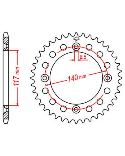 Couronne Moto JT Couronne alu JTA831.48