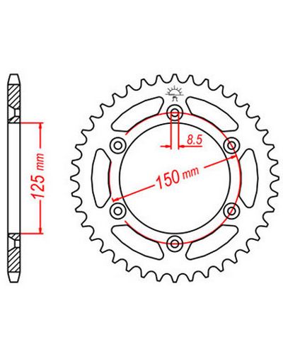 Couronne Moto JT Couronne alu JTA897.48