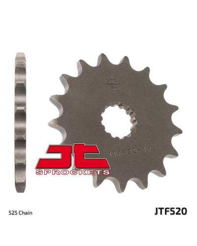 Pignon Moto JT SPROCKETS Pignon JT SPROCKETS 14 dents acier pas 525 type 520 Suzuki SV650N/SV650S