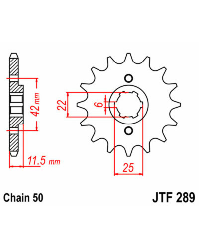 Pignon Moto JT SPROCKETS Pignon JT SPROCKETS 15 dents acier pas 530 type 289