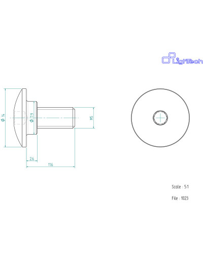 Visserie Moto Standard LIGHTECH Vis LIGHTECH M5 X 11 Type 1023 Ergal or à l'unité