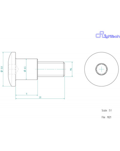 Visserie Moto Standard LIGHTECH Vis LIGHTECH M6 X 20 Type 1021 Ergal argent à l'unité