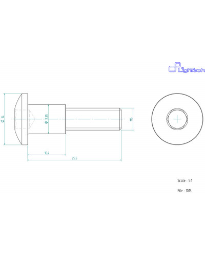 Visserie Moto Standard LIGHTECH Vis LIGHTECH M6 X 25 5 Type 1013 Ergal cobalt à l'unité