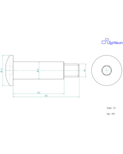 Visserie Moto Standard LIGHTECH Vis LIGHTECH M6 X 30 5 Type 977 Ergal argent à l'unité