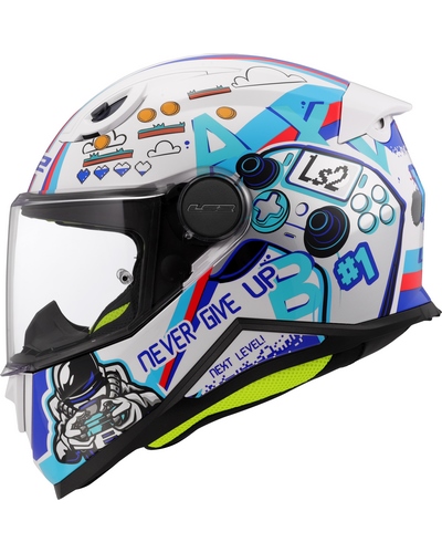 Casque Enfant LS2 Kid Next Level blanc-bleu