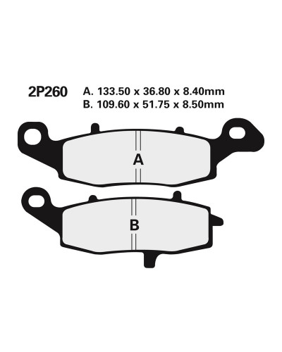 Plaquettes Freins NISSIN Plaquettes de frein NISSIN 2P260NS semi-métallique