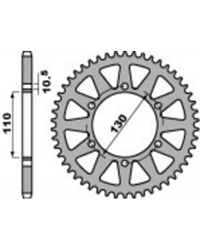 Couronne Moto PBR Couronne alu PBR 42 dents chaine 520 Suzuki GSX-R600/1000 - Yamaha R1/R6