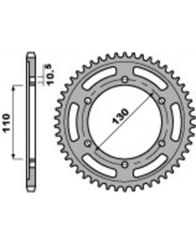 Couronne Moto PBR Couronne alu PBR 42 dents chaine 525 Suzuki GSX-R600/1000 - Yamaha R1/R6