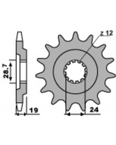 Pignon Moto PBR Pignon PBR acier standard 529 - 532