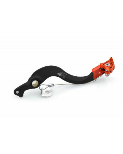 Accessoires Freinage Moto  Pédale de frein ART Factory aluminium anodisé noir/embout orange KTM/Husqvarna