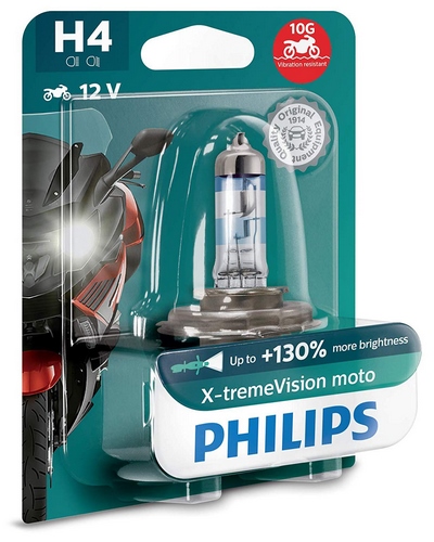 Ampoules Moto Philips Ampoule Feux De Route H4- Xtreme Vision