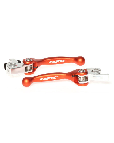 Kit Levier Embrayage et Frein Moto RFX Ensemble de leviers flexibles forgés RFX Race (Orange)