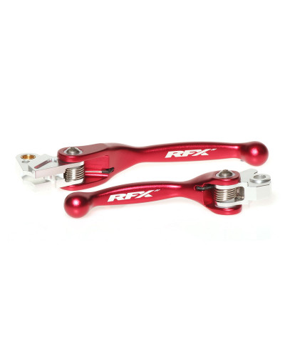 Kit Levier Embrayage et Frein Moto RFX Ensemble de leviers flexibles forgés RFX Race (Rouge)