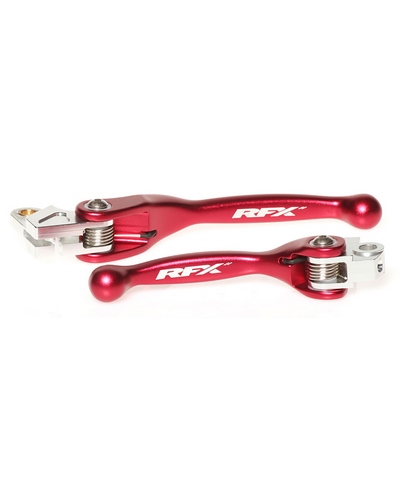 Kit Levier Embrayage et Frein Moto RFX Ensemble de leviers flexibles forgés RFX Race (Rouge)