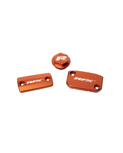 Bouchon Réservoir Moto RFX Jeu de bouchons de réservoir RFX Pro (Orange) - KTM SX/SXF (Frein Brembo et embrayage Magura)