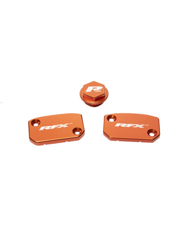 Bouchon Réservoir Moto RFX Jeu de bouchons de réservoir RFX Pro (Orange) - KTM SX/SXF (Frein et embrayage Brembo)