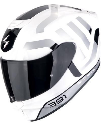 Casque Intégral Moto SCORPION EXO Exo-391 Arok blanc-noir