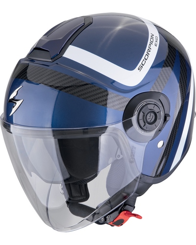 Casque Jet Moto SCORPION EXO Exo-City II Riva noir-bleu