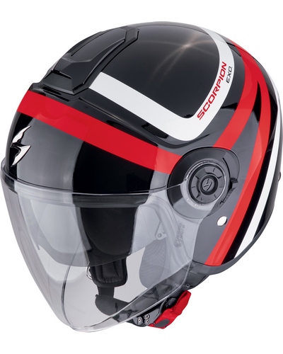 Casque Jet Moto SCORPION EXO Exo-City II Riva noir-rouge