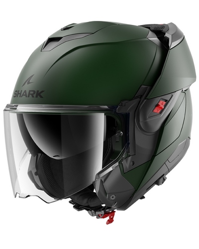 Casque Modulable Moto SHARK OXO Blank vert mat