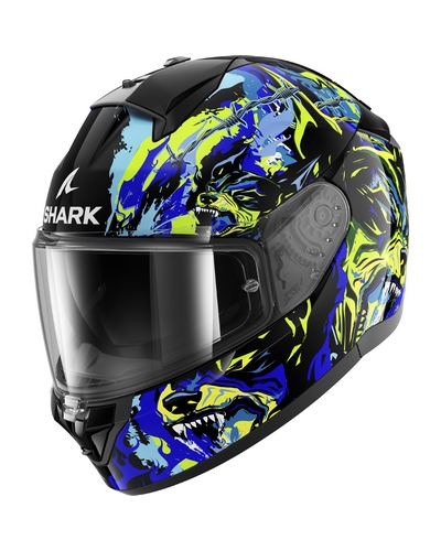 Casque Intégral Moto SHARK Ridill 2 Racing Beast bleu-jaune