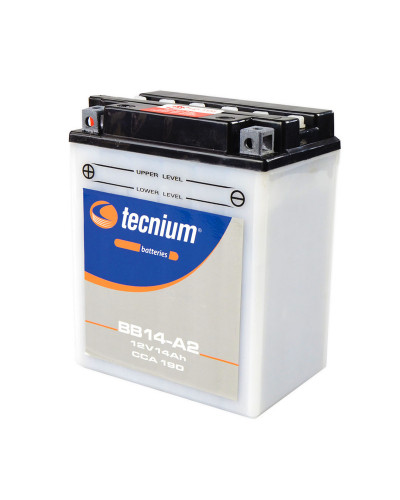 Batterie Moto TECNIUM Batterie TECNIUM BB14-A2 conventionnelle livrée avec pack acide