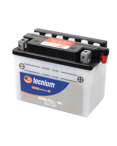 Batterie Moto TECNIUM Batterie TECNIUM BB4L-B conventionnelle livrée avec pack acide