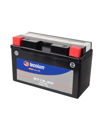 Batterie Moto TECNIUM Batterie TECNIUM BT7B-BS sans entretien livrée avec pack acide