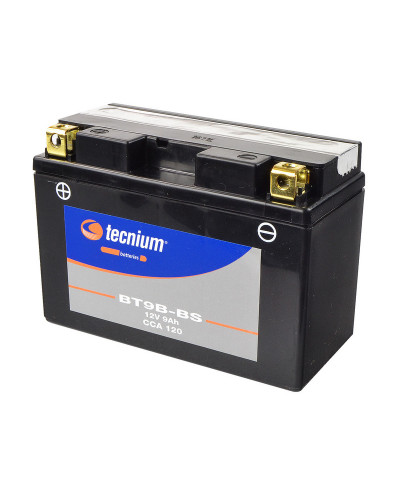 Batterie Moto TECNIUM Batterie TECNIUM BT9B-BS sans entretien livrée avec pack acide