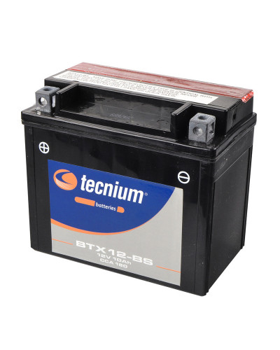 Batterie Moto TECNIUM Batterie TECNIUM BTX12-BS sans entretien livrée avec pack acide