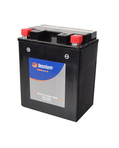 Batterie Moto TECNIUM Batterie TECNIUM BTX14AH-BS sans entretien livrée avec pack acide