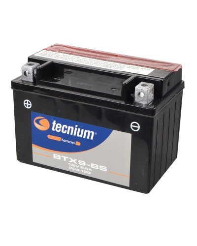 Batterie Moto TECNIUM Batterie TECNIUM BTX9-BS sans entretien livrée avec pack acide