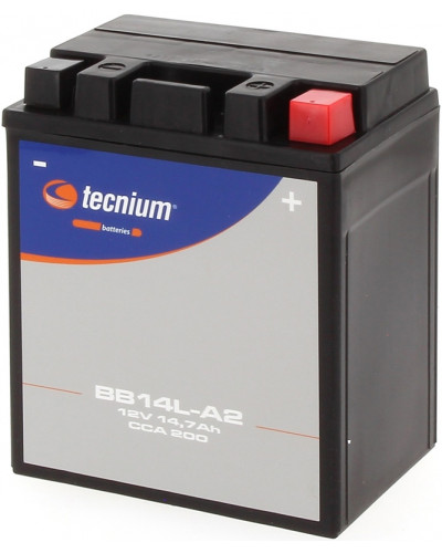 Batterie Moto TECNIUM Batterie TECNIUM sans entretien activé usine - BB14L-A2