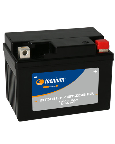 Batterie Moto TECNIUM Batterie TECNIUM sans entretien activé usine - BTX4L+/BTZ5S