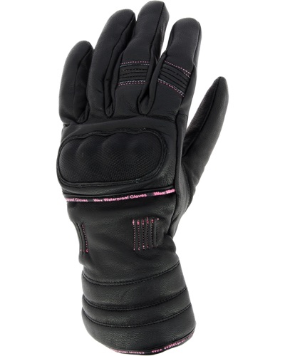 Gants Moto Hiver WEX Cuir WARD lady CE noir-rose